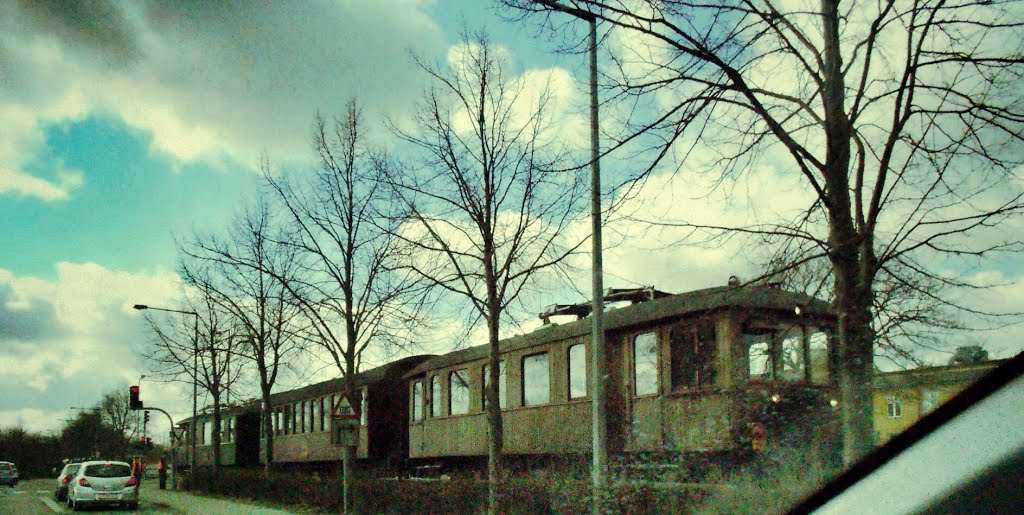 Old train, on its way to Køge Station by Wolveseatdogs