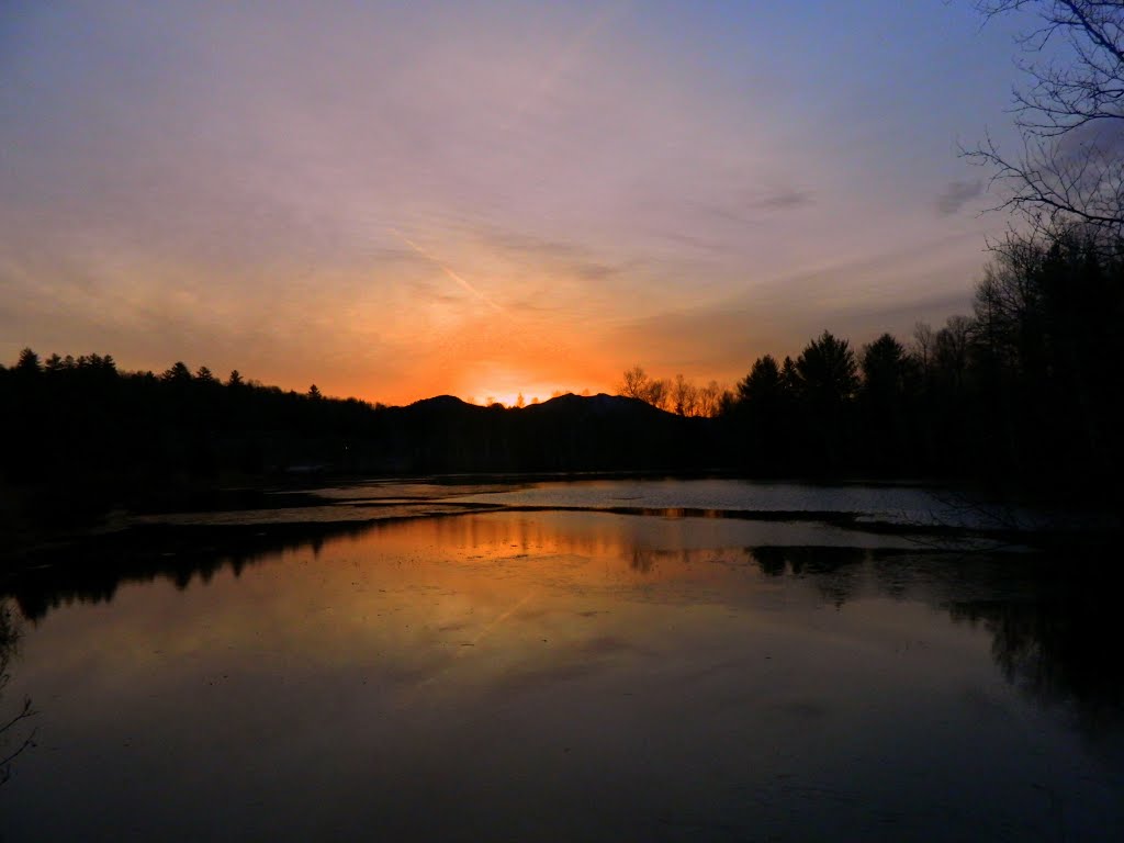 High School Pond sunrise, apr 11, 2013. by Tom Dudones