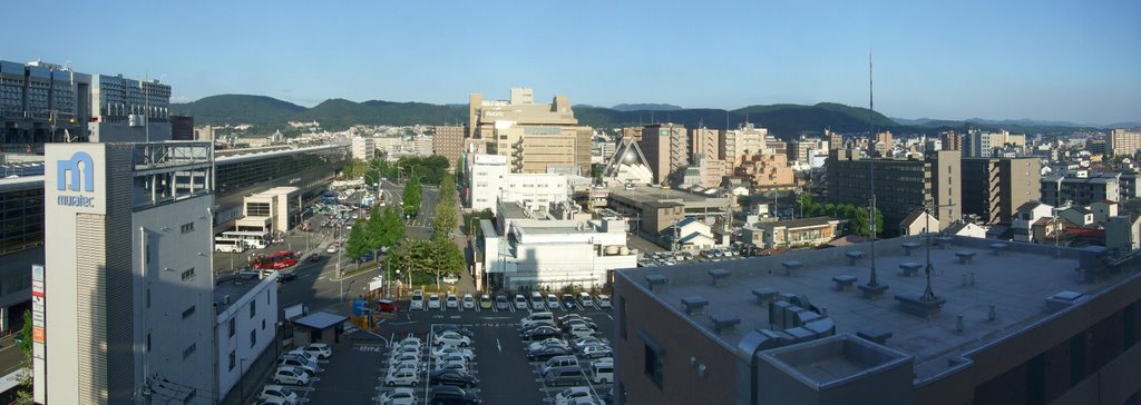 Kyoto: Hotel New Miyako - View from hotel room to main station (pano) by GandalfTheWhite