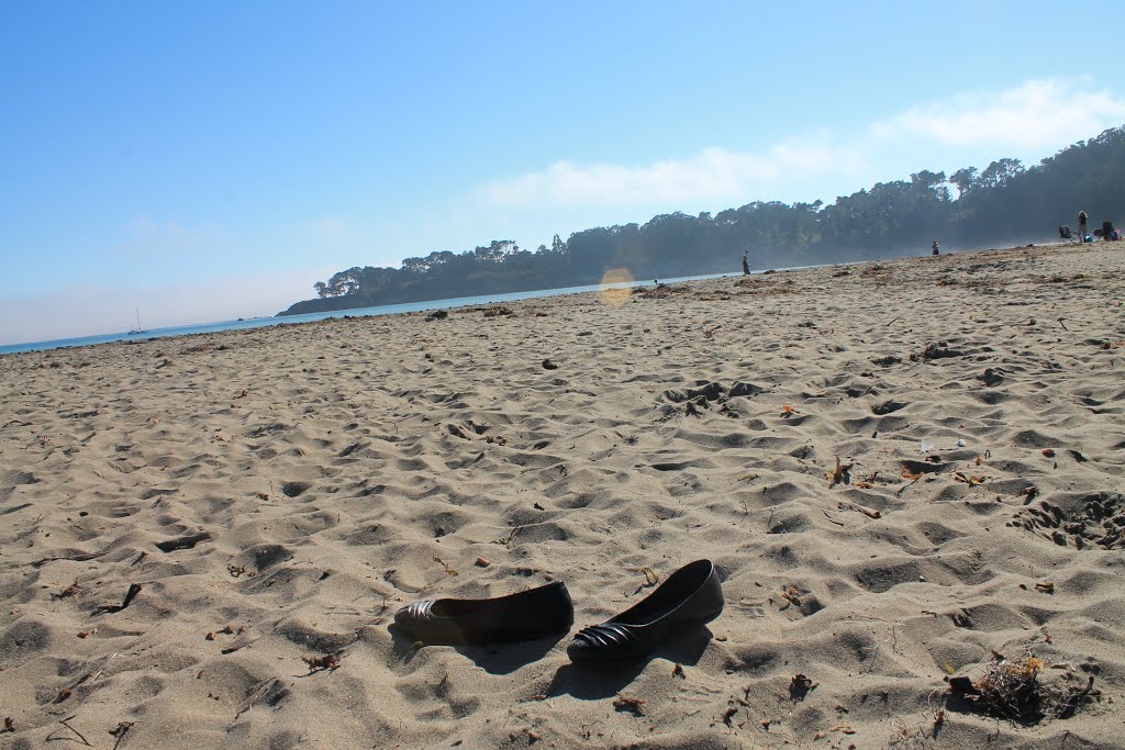 Lost shoes on San Simeon Bay by Nikki.R