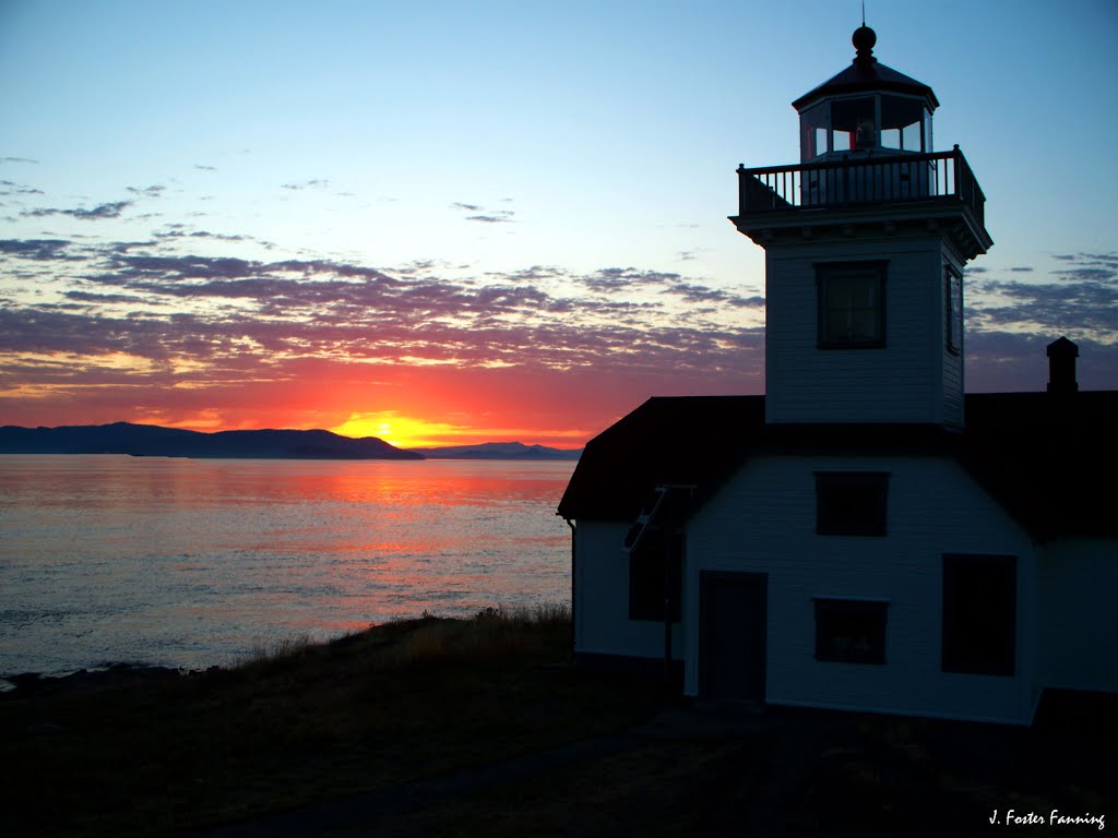 Sunset over Patos Island Lighthouse by Foster Fanning