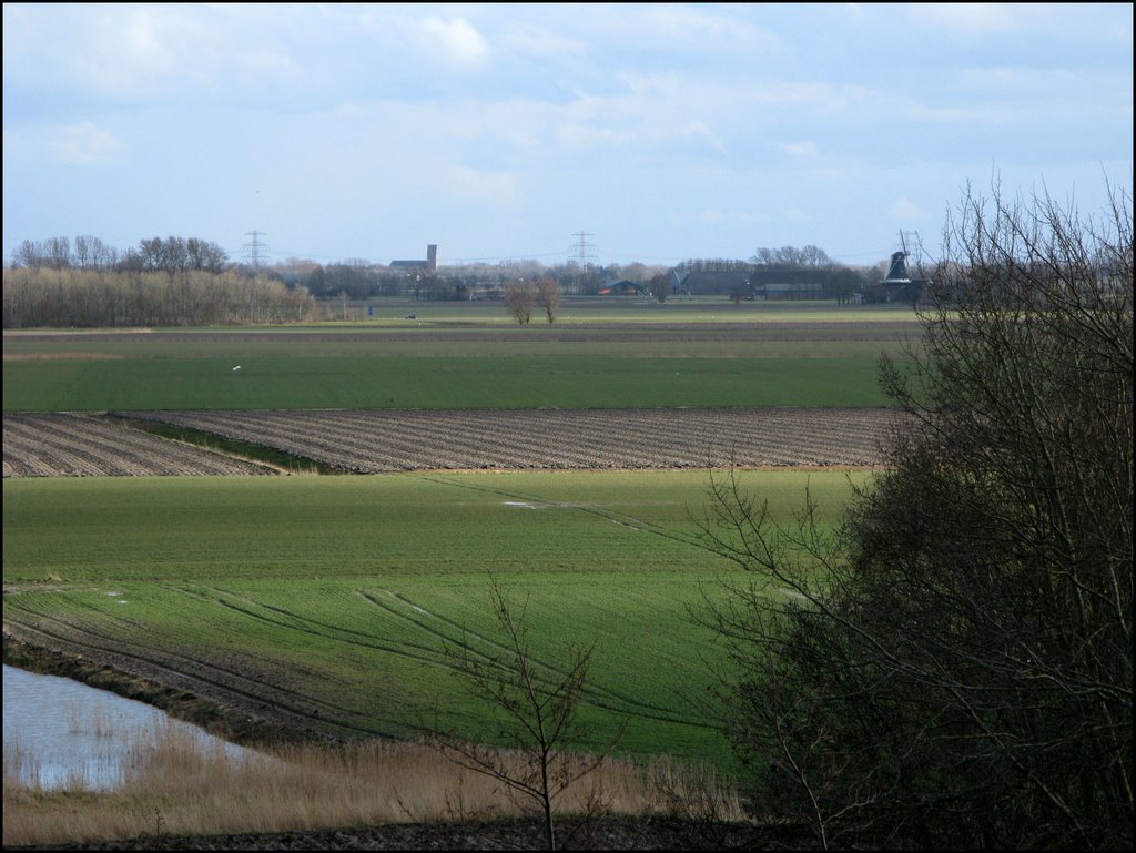 Oldenzijl: Uitzicht kerktoren Oldenzijl op Loppersum by © Dennis Wubs