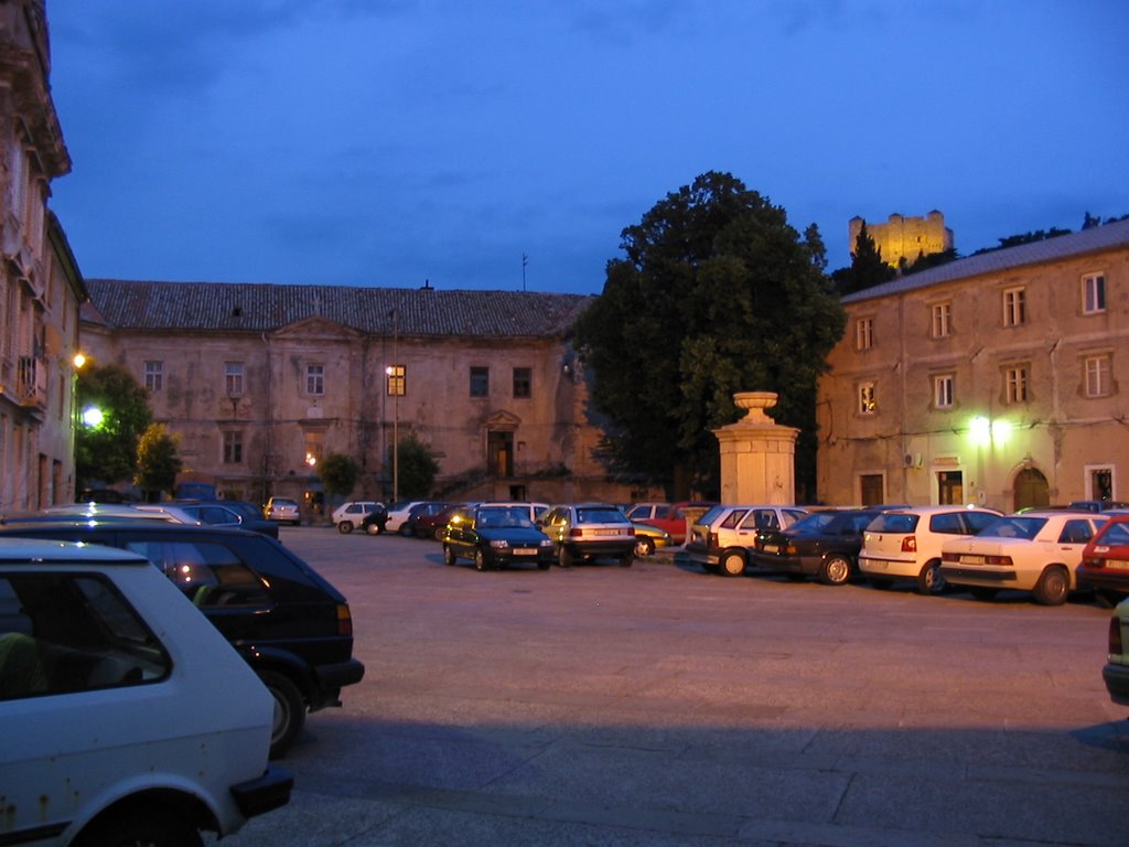 Senj town center at night, view on castle by marc boncz