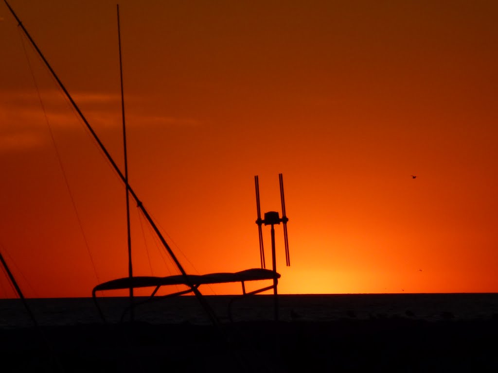 Deep Orange Sunset In Dana Point, Ca by - Jean Marshall