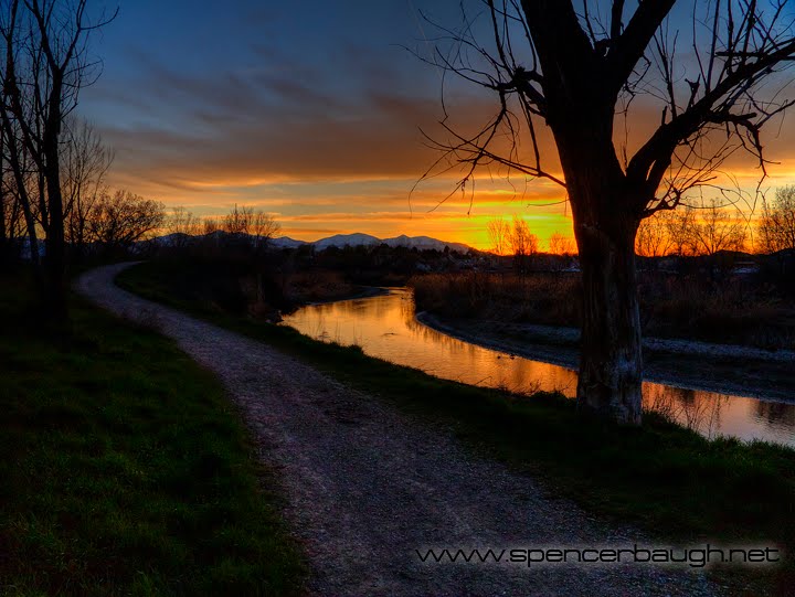 Trail into the sunset at jordan river parkway by spencer baugh