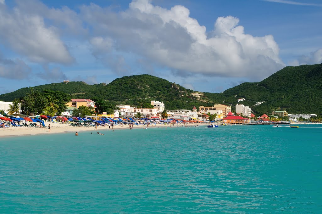 Great Bay Beach, Philipsburg, St. Maarten by Maria Gizella Nemcsics