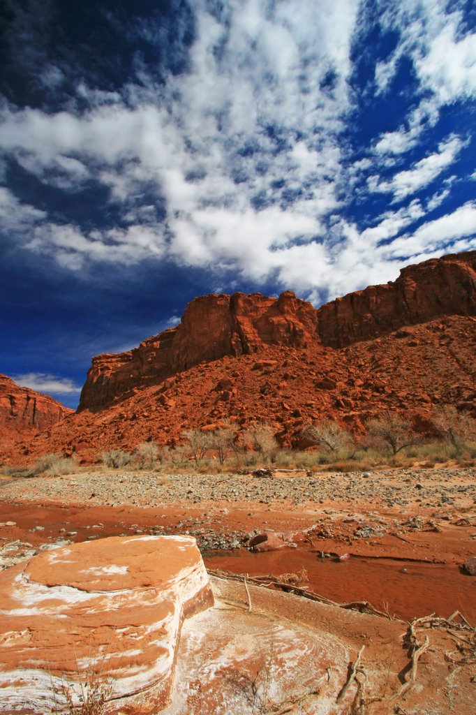 Desert Creek and White Clouds ...03.15.08*.©.rc by Richard Campbell