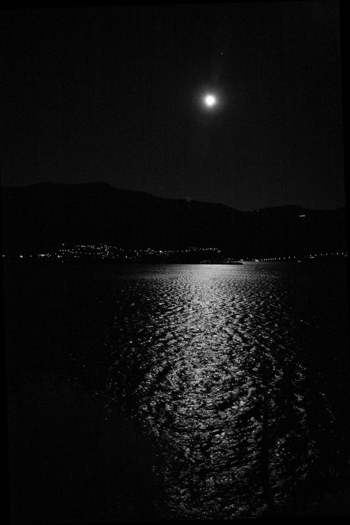 Moonshine on Lago Maggiore by Roger Banz