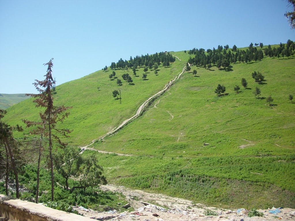 Moulay Yacoub: Escalade vers le tombeau de Lalla Chafia by Mhamed Zarkouane