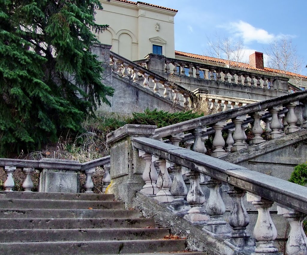 Vintage stairs and building > La Grande , Oregon by Neale J