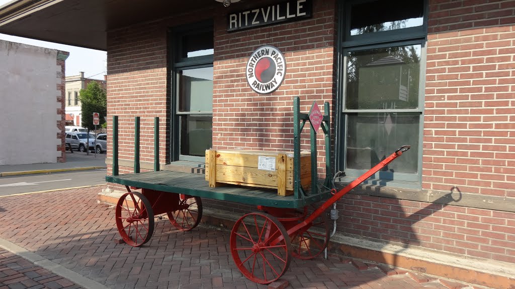 Luggage Cart, Northern Pacific Railway Depot, Ritzville, WA by chfstew