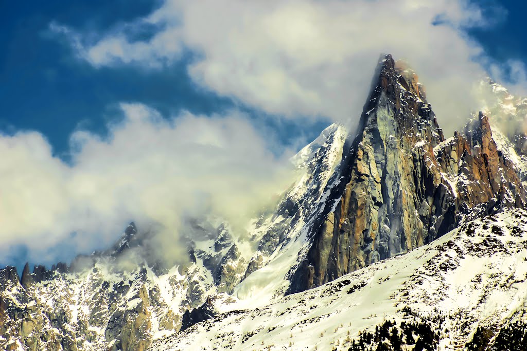 Aiguilles des Drus vue du Lac des Gaillands - 24 avril 2013 by jeff34