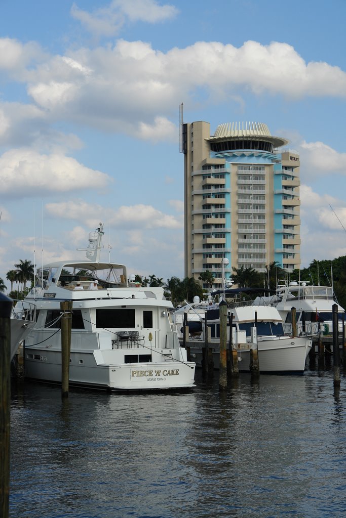 Yachts in front of Hyatt Hotel - Ft Lauderdale, FL by John M Sullivan