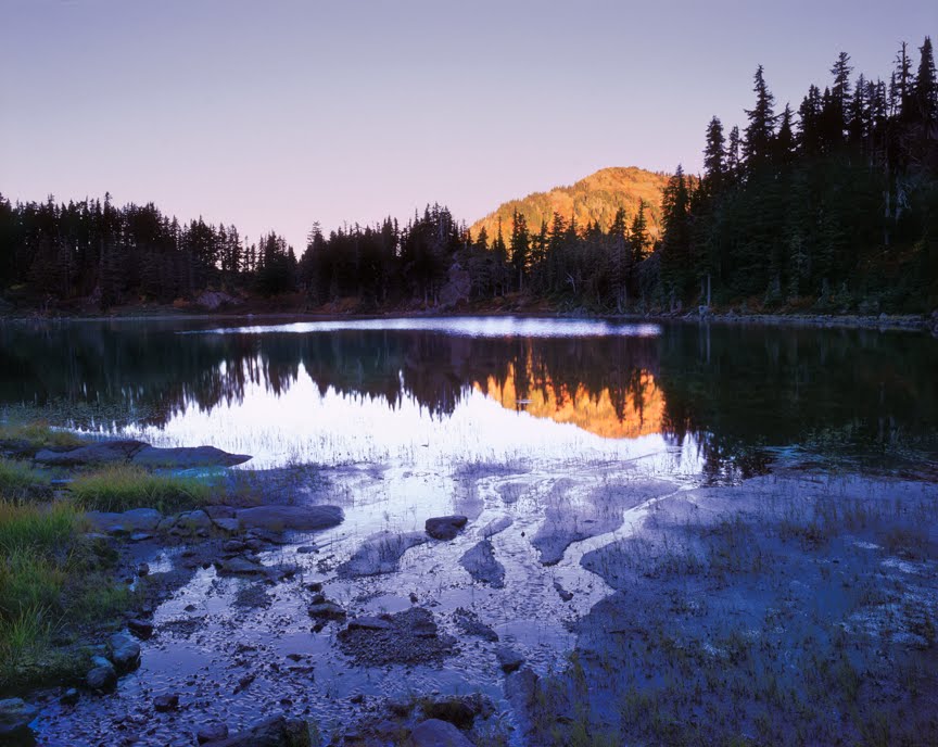 Aburthnot Lake with Barometer Mtn at sunrise. by Rangefinder