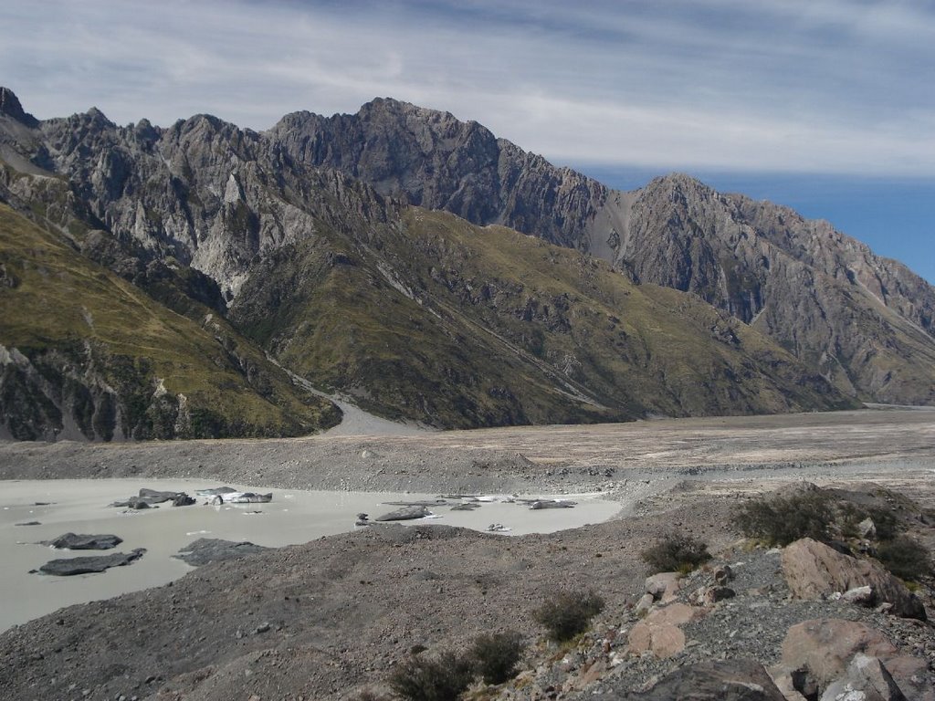 Tasman Lake outlet with Brunett Mountains by Wolf Holzmann