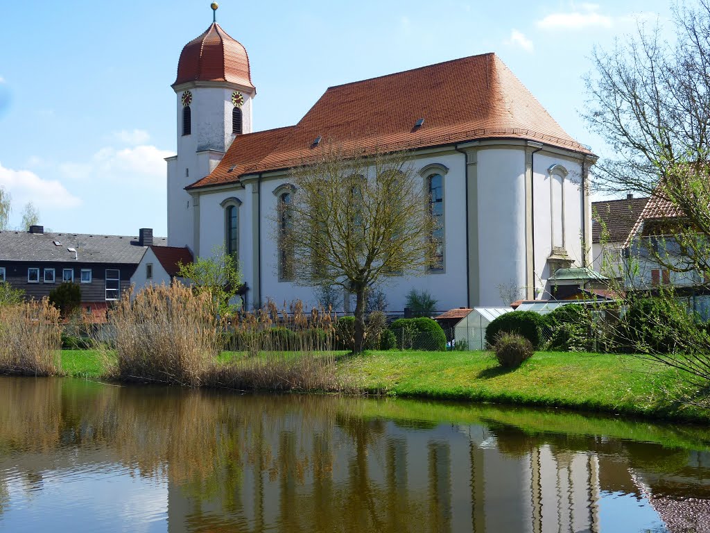 Wört Mühlweiher u. kath. Kirche 25.04.2013 by Manfred Nowag