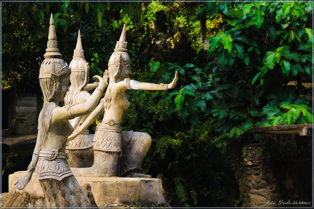 "Dancing Girls" - Secret Buddha Garden, Ko Samui by Rita Eberle-Wessner