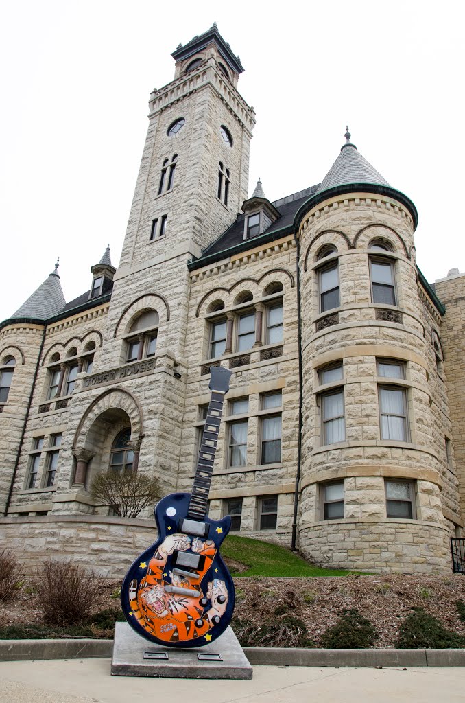 Guitar Town Project in front of Waukesha County Historical Society and Museum by tom fenske