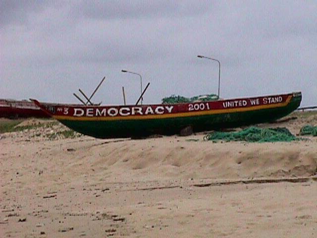 The Democracy on the beach at Freetown by peteskiy