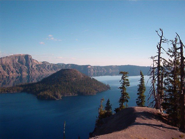 Dawn over Crater Lake-Wizard Island 2004 by us66bill