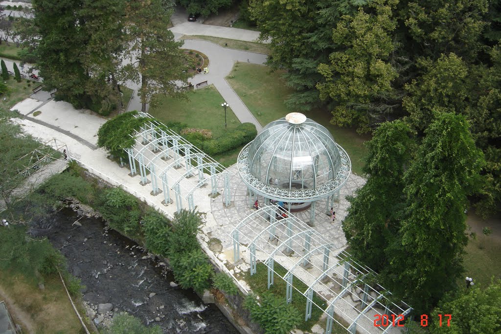 View of Borjomi pavilion from the cabin of ski lift by Murad Ahmadzada