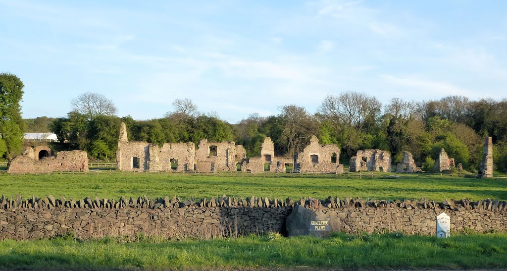 Grace Dieu Priory lit by the setting sun by Dave Lauberts