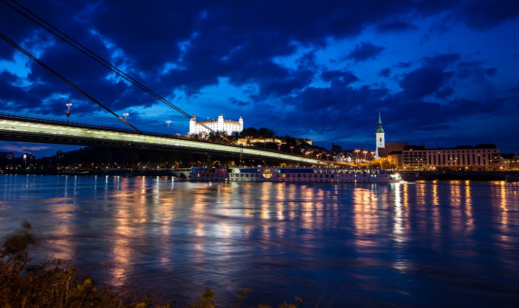 Bratislava. Night view on Hrad. April 2013 by bearded