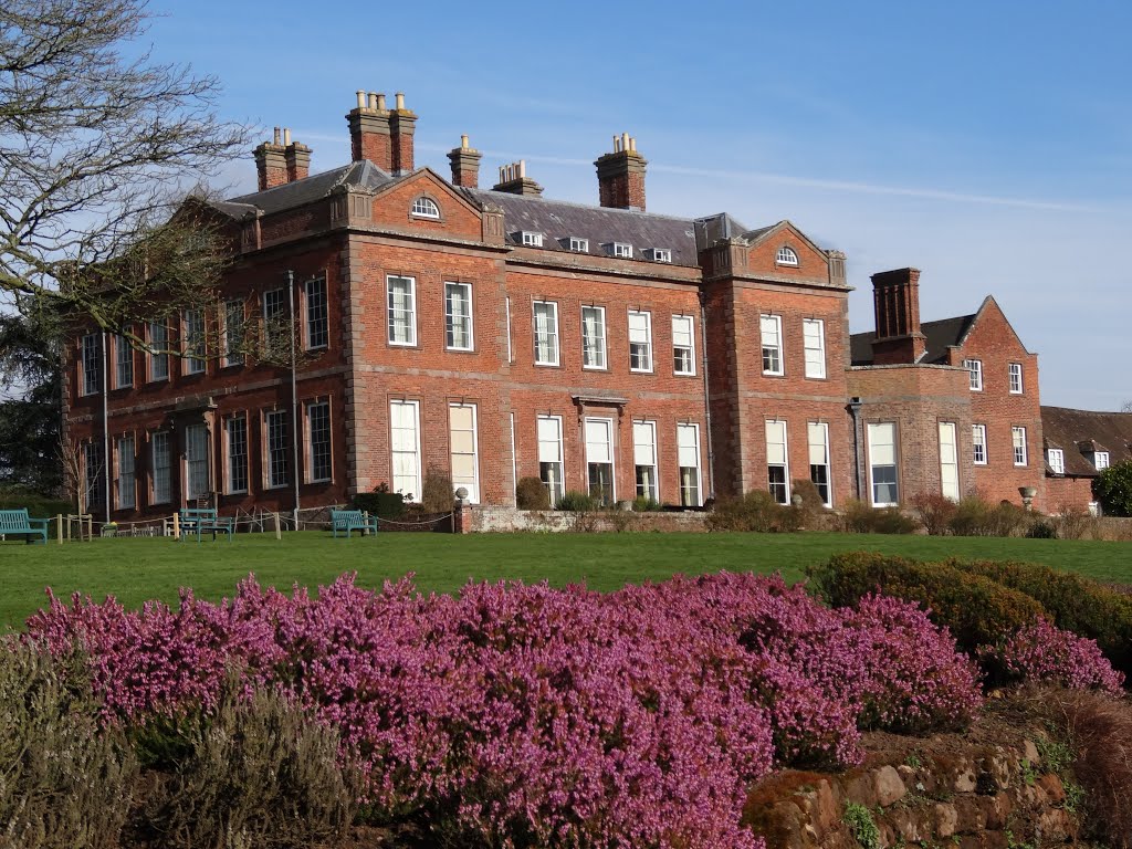 Dudmaston Hall, sunny day with heather by Karen Price