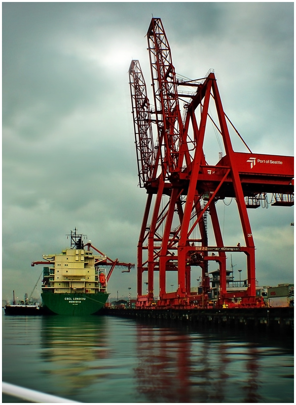 Port Cranes by Beatrix M Kalman