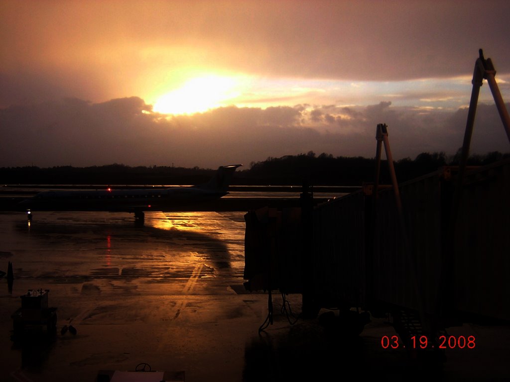 Sunset From Charlotte Douglas International Airport 3-19-2008 by Kyle Stephen Smith