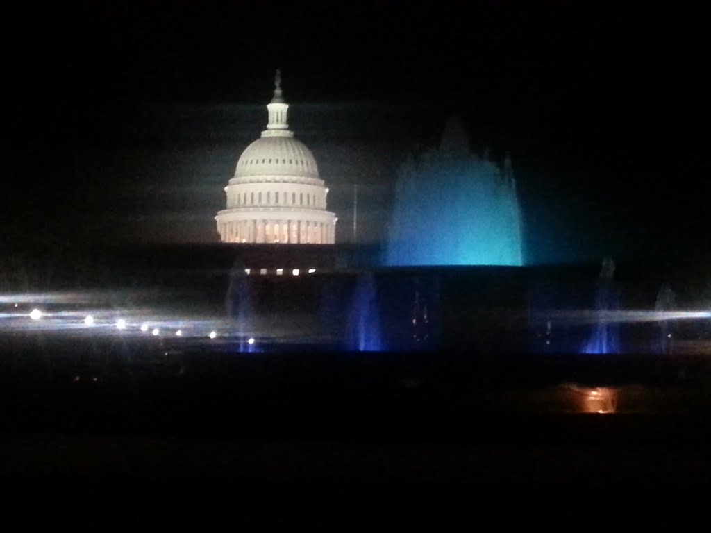 Colorful fountain near The Capitol - Blue by dwayneam