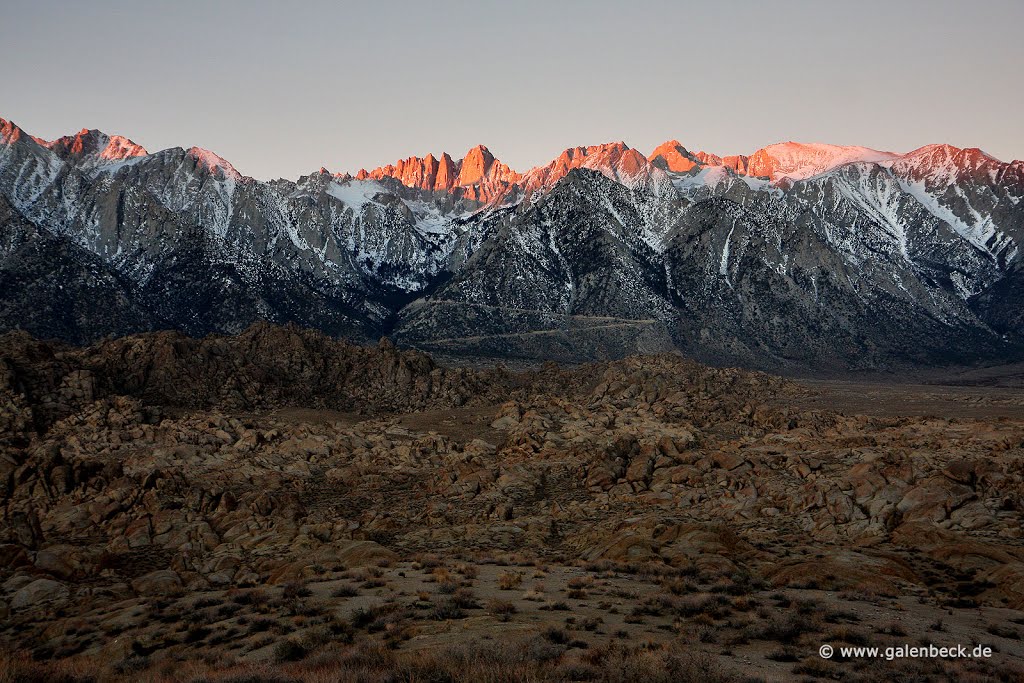 Alpenglow at Alabama Hills by Thomas Galenbeck