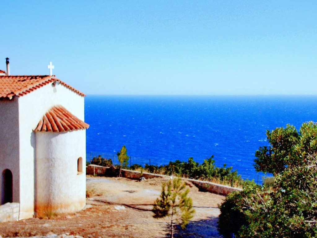 Look out to Aegean open sea by Aris Patelos