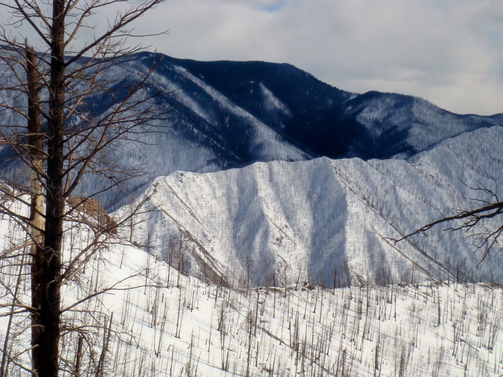 From Divide between Dry Gulch and Rancherio Creek Valley looking toward Indian Point on Gant Ridge March 30, 2008 by George King