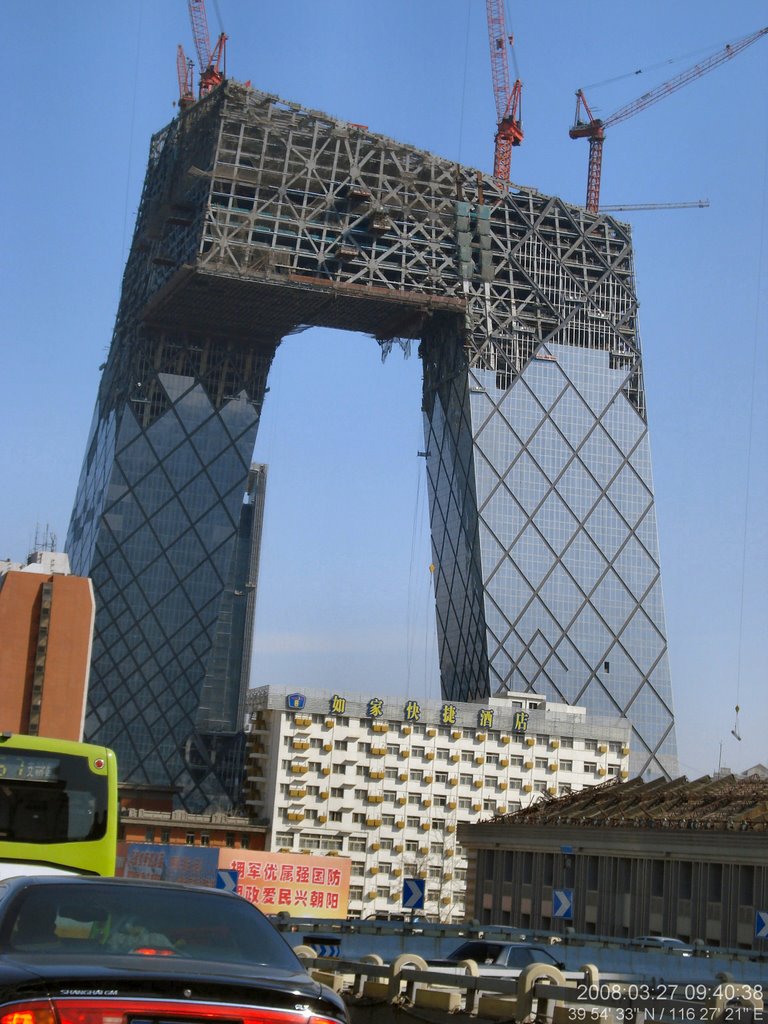 Beijing CCTV tower construction by Mathias_Schroeder