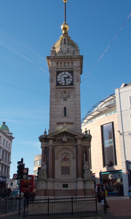 Small clock tower at Brighton's centre by Pedro Venda