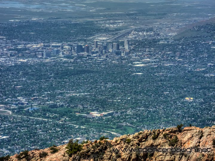 Salt lake city from the top of mount olympus by spencer baugh