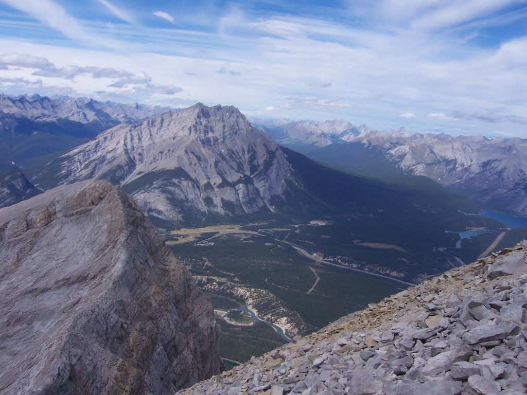 Looking out from the summit of Mount rundle by Revis