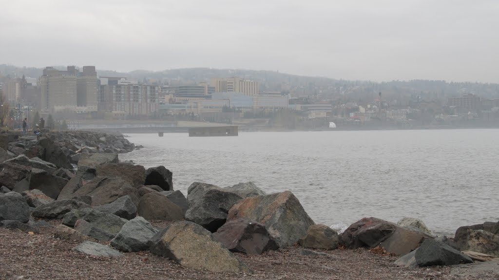 Oct 2012 - Duluth, Minnesota. Foggy Duluth from Canal Park. by BRIAN ZINNEL