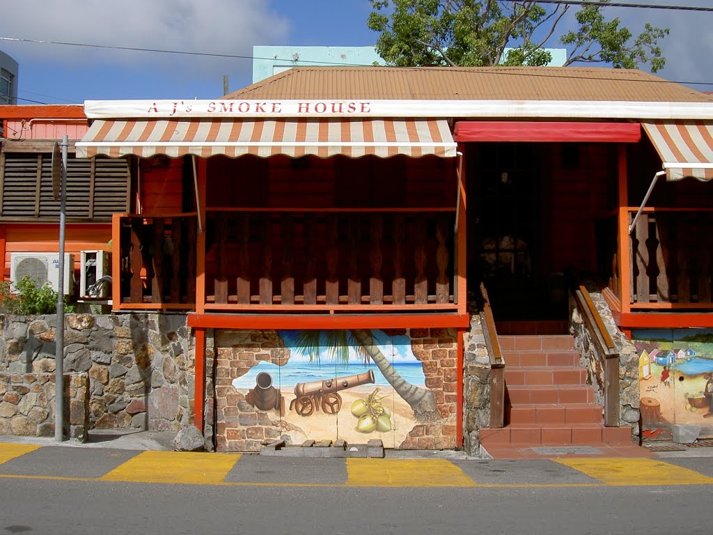 A J's Smoke House Bar & Restaurant, Saint John's, Antigua and Barbuda by Maria Gizella Nemcsics