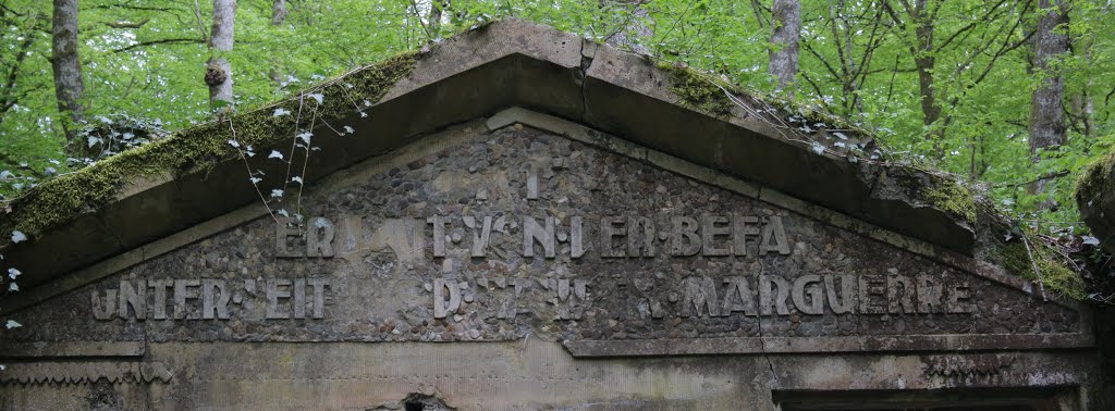 *Vestiges 1914-1918 - Bois d'Hingry: camp Marguerre, inscription by Hans Briaire