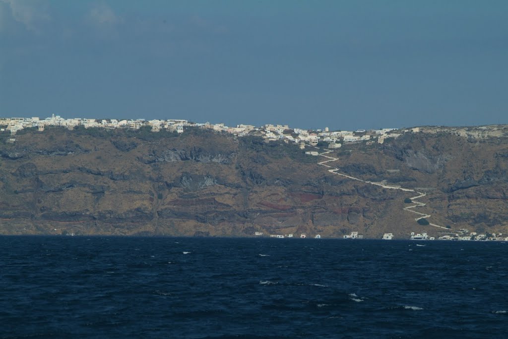 View from Island of Kameni by digitography