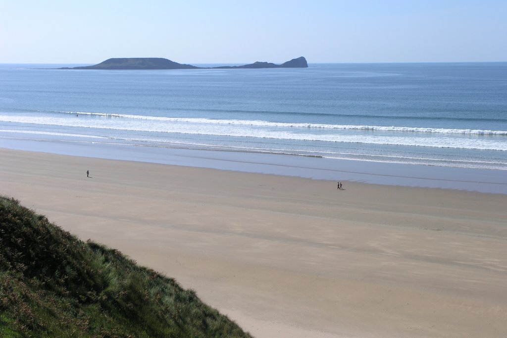 Rhossili Beach & The Worm by Jan Haas