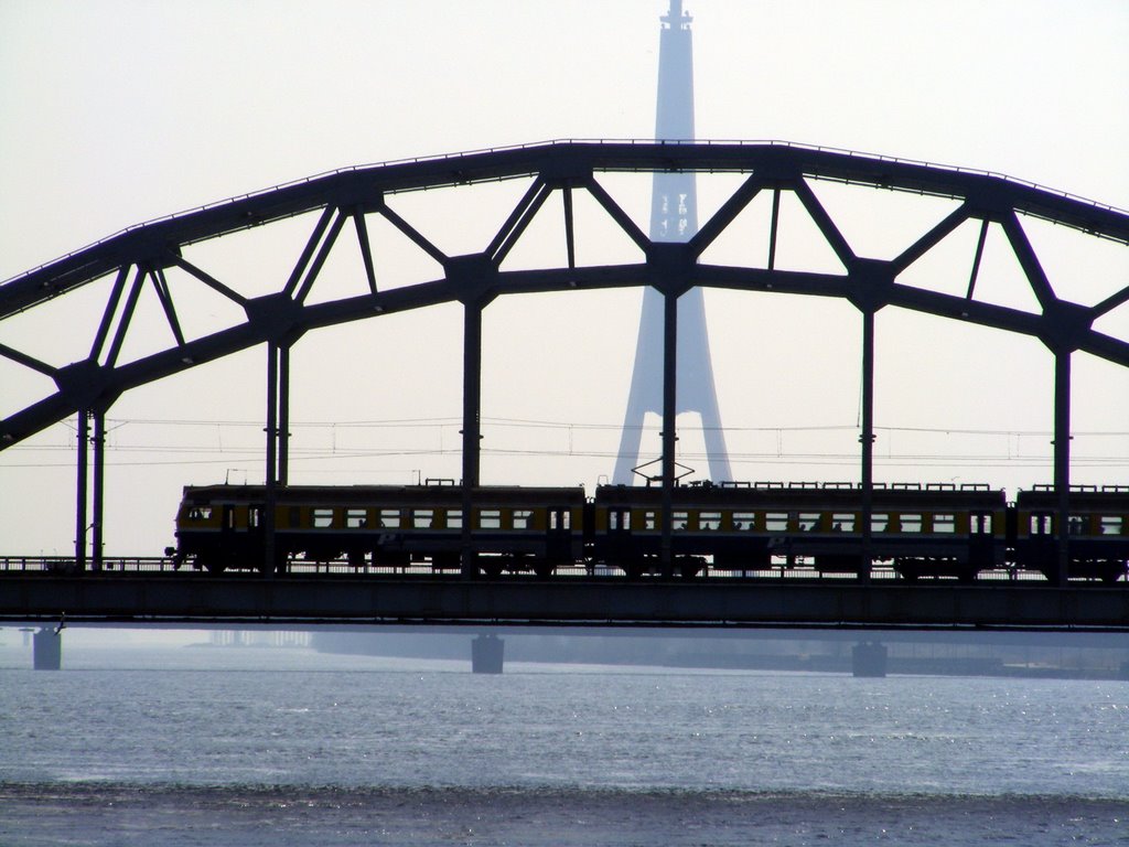 The train at the bridge by Анастасия Попова