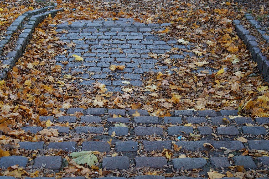 Stairway to the Schloßteich. Königsberg, Nov. 2011. by Stekloff