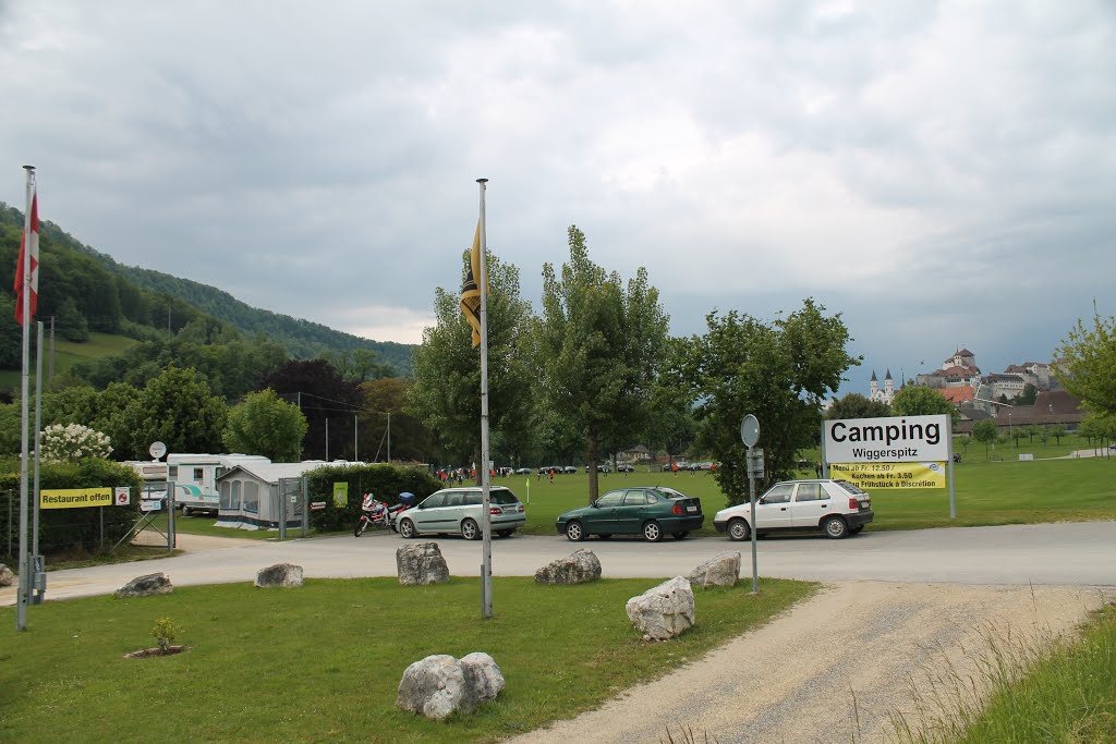 Unser Campingplatz Wiggerspitz bei Aarburg am 25. Mai 2013 abends by Wolfgang Hanko