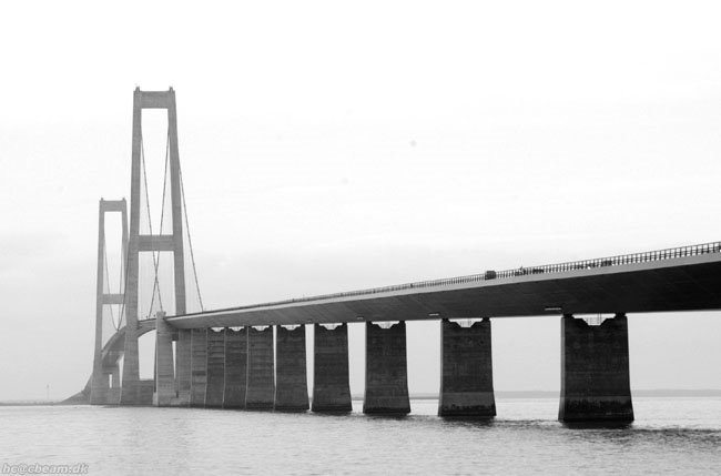 Great Belt Bridge from the east by H. C. Steensen