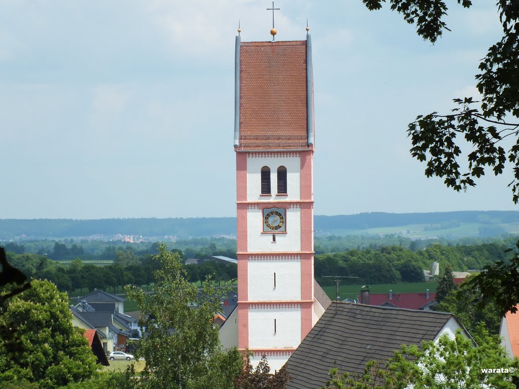 Berkheim > Blick von der Mariahilf Kapelle zur Kirche by warata