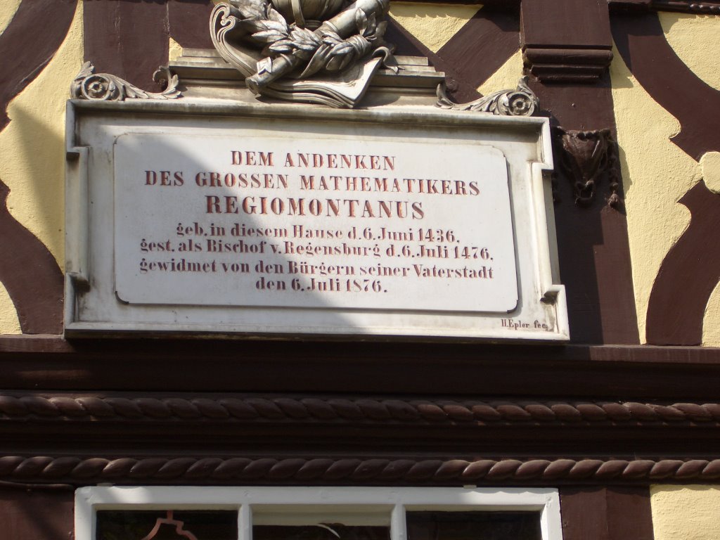 Gegenktafel Geburtshaus Regiomontanus by eichentofu