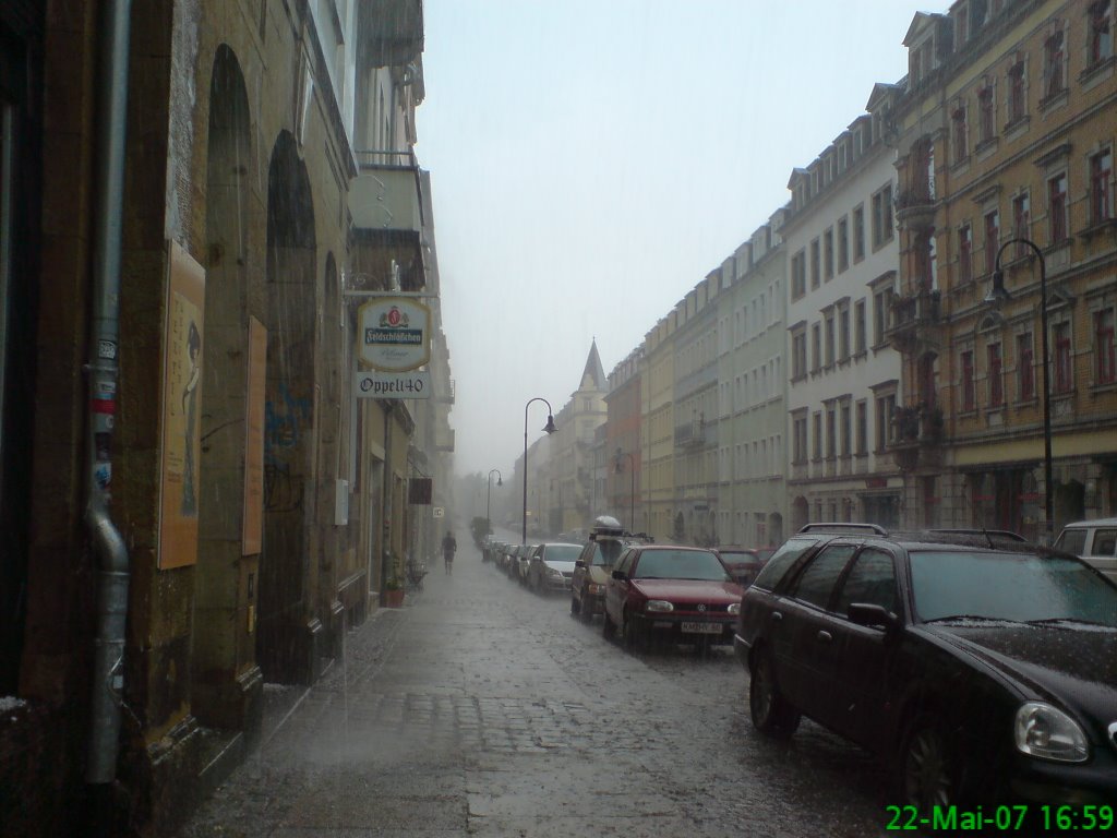 A rainy day on Dresden Neustadt by Eric Poehland